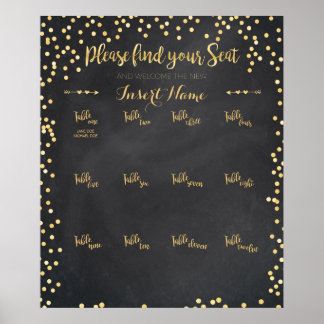 Gold Wedding Seating Chart