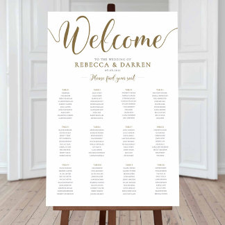 Gold Wedding Seating Chart Large Seating Plan Sign