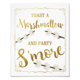 gold Wedding s'more sign party s'more