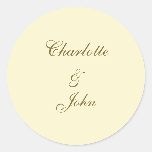 gold wedding stickers (Front)