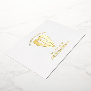 Gold Wedding Suit Personalised Groomsman Proposal