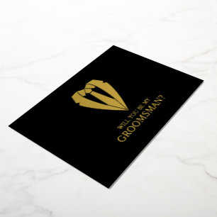 Gold Wedding Suit Personalised Groomsman Proposal