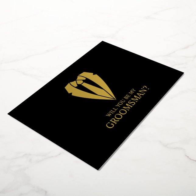 Gold Wedding Suit Personalised Groomsman Proposal (Rotated)