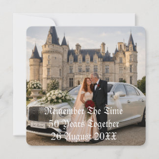 Gold Wedding  Surprise Party Photo Invitatation