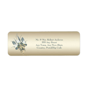 Gold Wedding Tulips Return Address Label