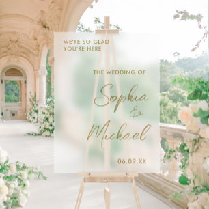 Gold Wedding Welcome Frosted Acrylic Sign