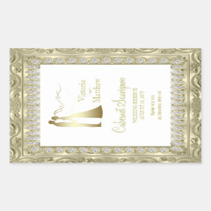 Gold Wedding Wine Bottle Labels