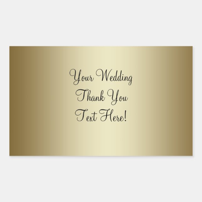 Gold Wedding Wine Label Sticker (Front)
