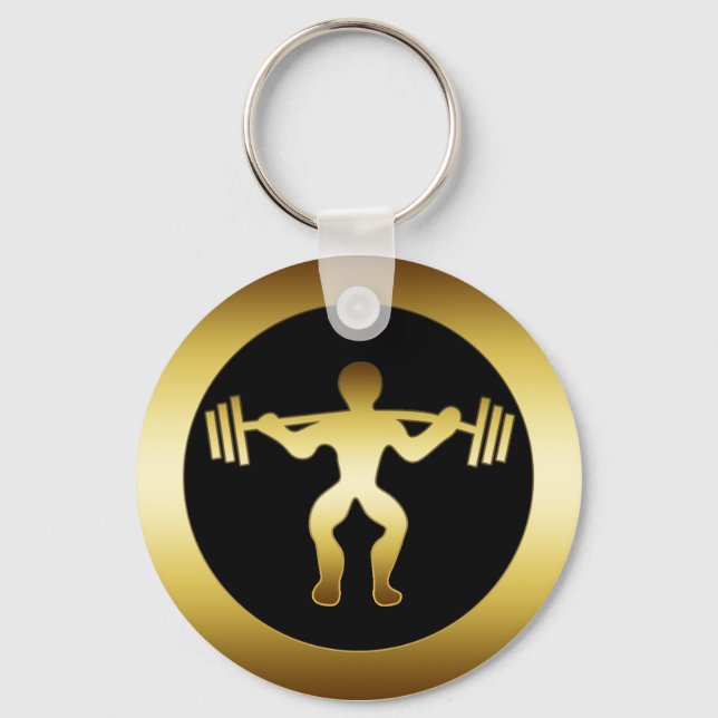 GOLD WEIGHTLIFTER KEY RING (Front)