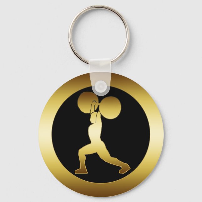 GOLD WEIGHTLIFTER KEY RING (Front)