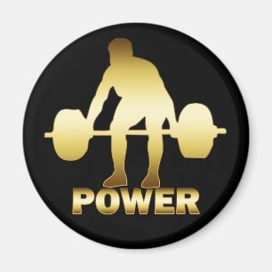 GOLD WEIGHTLIFTER MAGNET