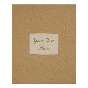 Gold Wheat Embossed Leaf Vines Poster