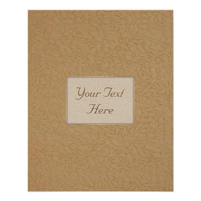 Gold Wheat Embossed Leaf Vines Poster (Front)