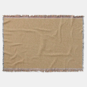 Gold Wheat Embossed Leaf Vines Throw Blanket