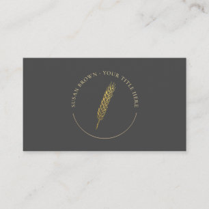 Gold Wheat Logo Business Card
