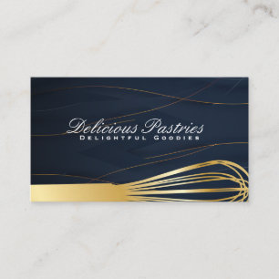 Gold Whisk   Abstract Background Business Card