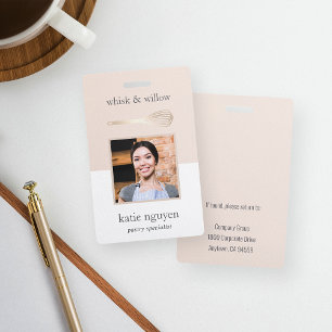Gold Whisk Bakery / Caterer Employee Photo ID Badge