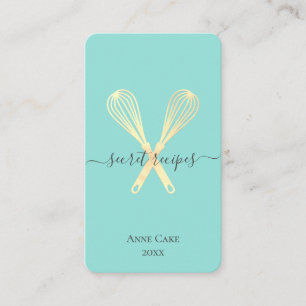Gold Whisk Bakery Chef Caterer Editable Qr code Business Card