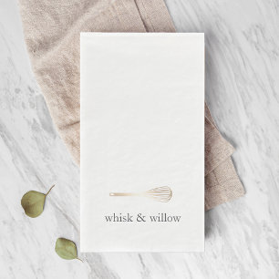 Gold Whisk Bakery or Catering Company Name Napkin