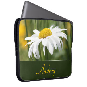 Gold white and green laptop sleeve