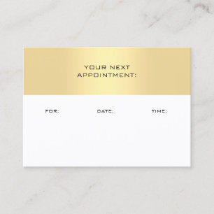 Gold White Appointment Reminder Template Elegant Card