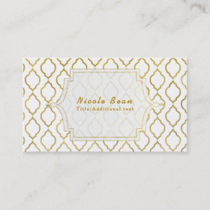 Gold & White Arabian Moroccan Modern Glam Business Card