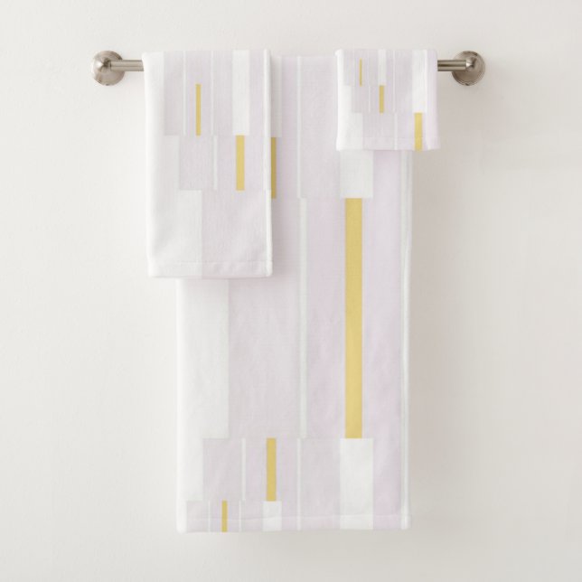 Gold & White Bath Towel Set (Insitu)
