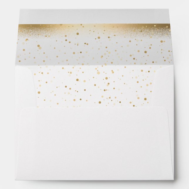 Gold & White Beautiful Elegant Wedding Envelope (Back (Bottom))