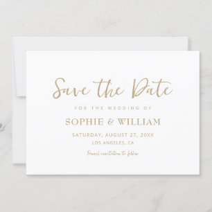 Gold & White Beautiful Elegant Wedding Save The Date