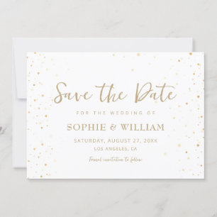 Gold & White Beautiful Elegant Wedding Save The Date