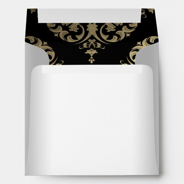 Gold White Black Damask Envelopes (Back (Bottom))
