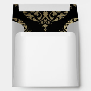 Gold White Black Damask Envelopes