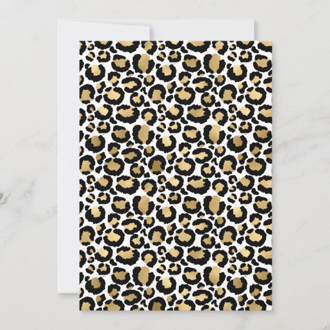 Gold, white & black leopard/cheetah print card (Front)