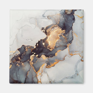 Gold White Black Marble Magnet