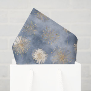 Gold White Blue Glitter Fireworks Tissue Paper