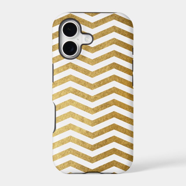 Gold White Chevron Pattern (Back)