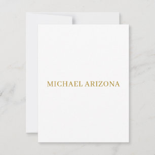 Gold & White Colour Minimalist Simple Plain Modern Card