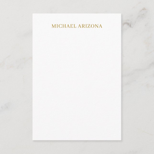 Gold & White Colour Minimalist Simple Plain Modern Enclosure Card (Front)