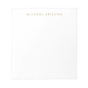 Gold & White Colour Minimalist Simple Plain Modern Notepad