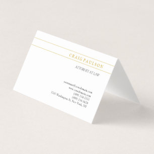 Gold & White Consultant Attorney at Law Profession Business Card