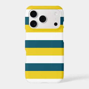 Gold White Dark Teal horizontal stripes pattern