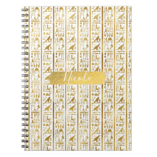 Gold & White Egyptian Egypt Glam Modern Chic Notebook