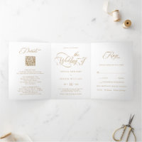 Gold & White Elegant Charm Script Wedding