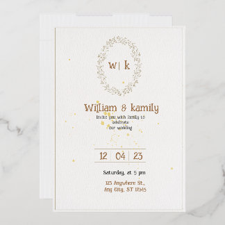 Gold & White Elegant Minimalist Aesthetic Wedding 