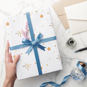 Gold White Elegant Modern Wrapping Paper
