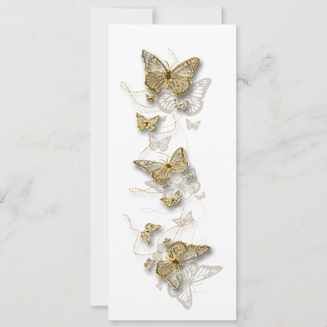 Gold white engagement wedding anniversary invitation (Front)