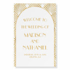 Gold White Geometric Art Deco Wedding Welcome Sign