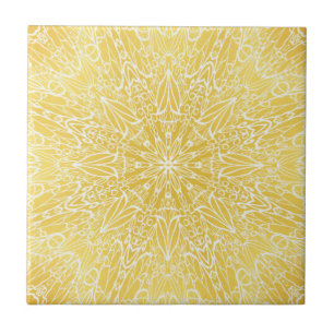Gold white geometric star wheel sunshine design ceramic tile