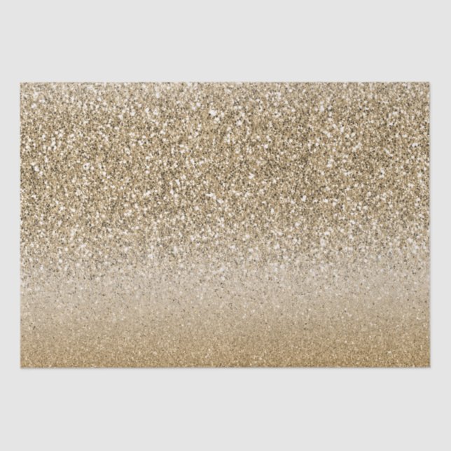 Gold White Glam Glitter Tissue Paper (Front)