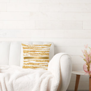 Gold White Glitter Boho Popular Tiger Collection Cushion